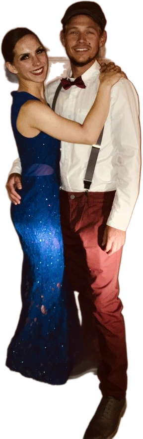 Seth and Mandy Saul dressed up for a night out in their early days together