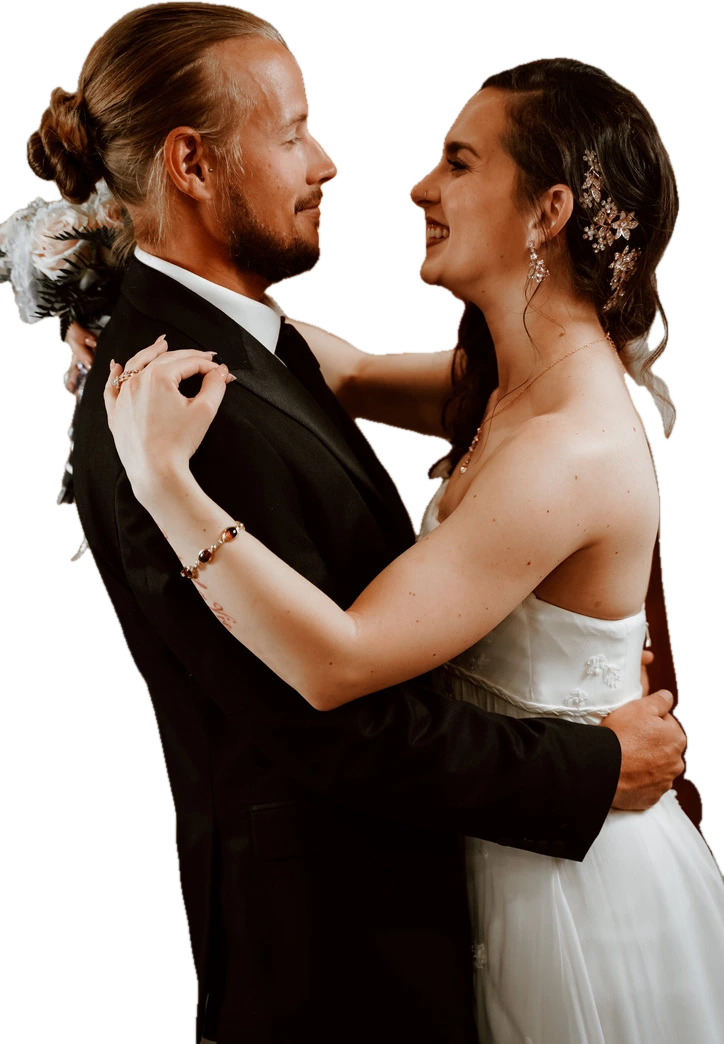 A bride and groom sharing their first dance, choreographed at The Movement in Las Vegas